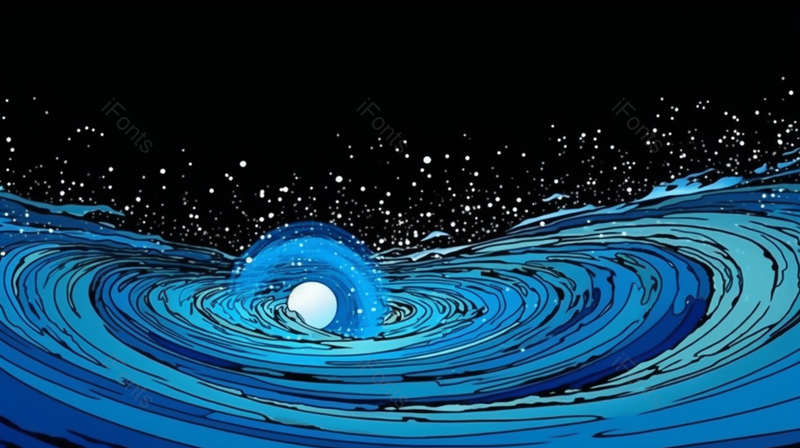 太空幻想波纹海水漩涡海浪概念幻想风蓝色背景,插画/手绘图,插画/手绘图库,插画/手绘图下载,插画/手绘